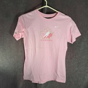 Nike Team Canada Women's Hockey Pink Graphic Tee VG M